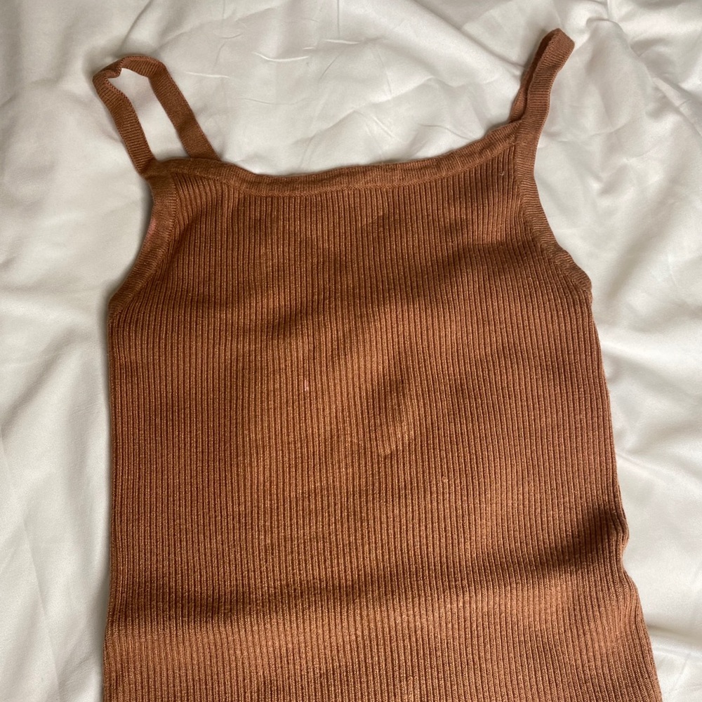 Forever 21 Beige Ribbed Bodysuit